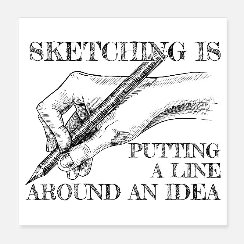 Cool Artist A Line Around An Idea Painter Gift Poster 20x20 cm