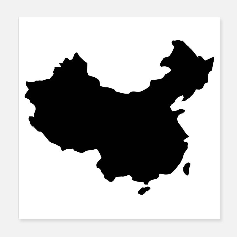 China map Poster 8" x 8" (20x20 cm)