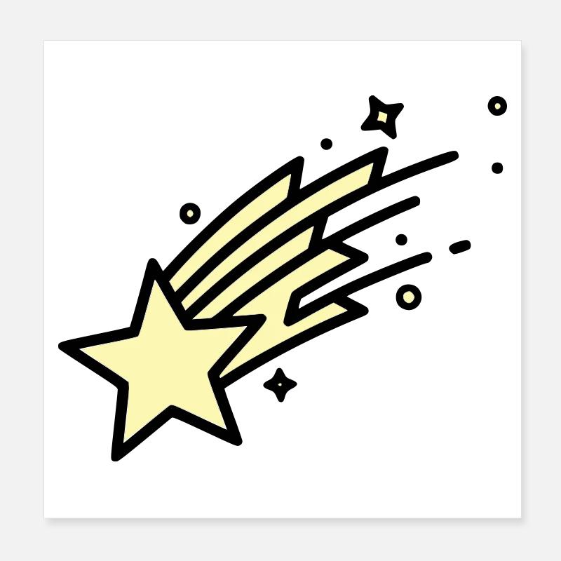  Sternschnuppe Komet Comic Poster 20x20 cm