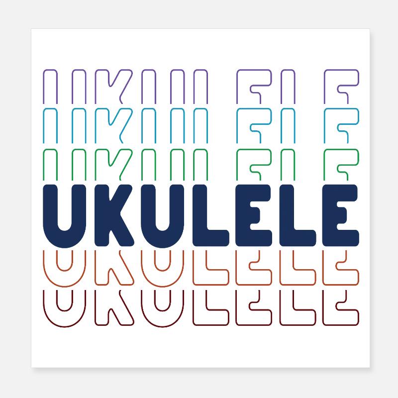 Typographie du ukulélé Poster 20 x 20 cm