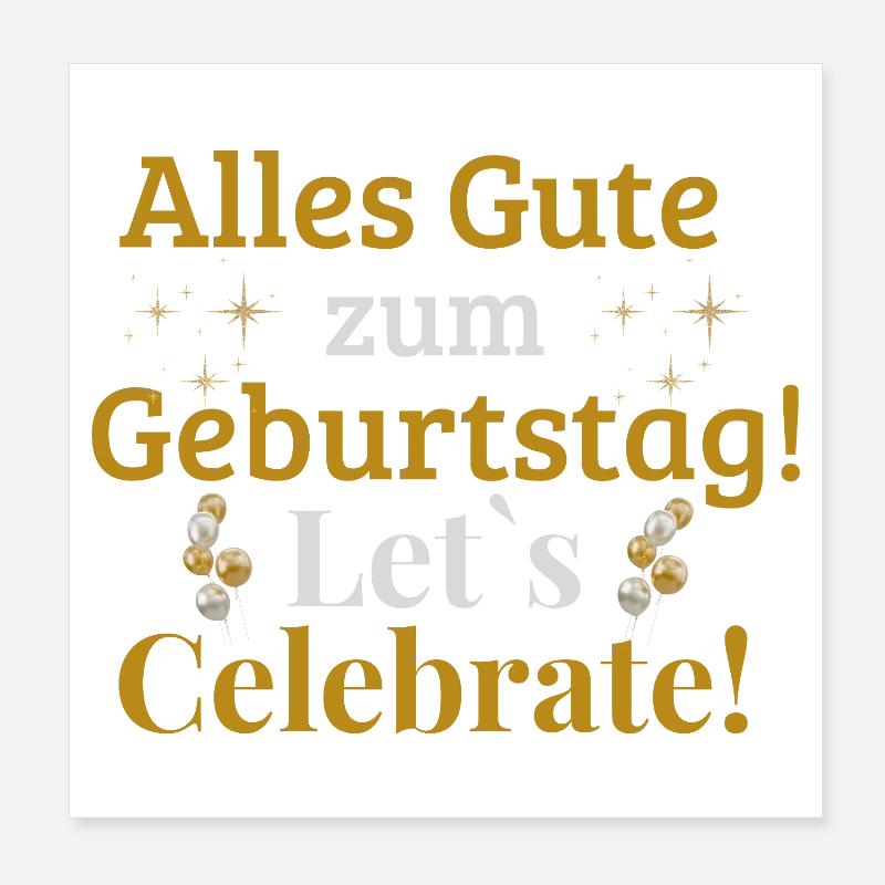 Joyeux anniversaire ! Fêtons ça ! Poster 20 x 20 cm