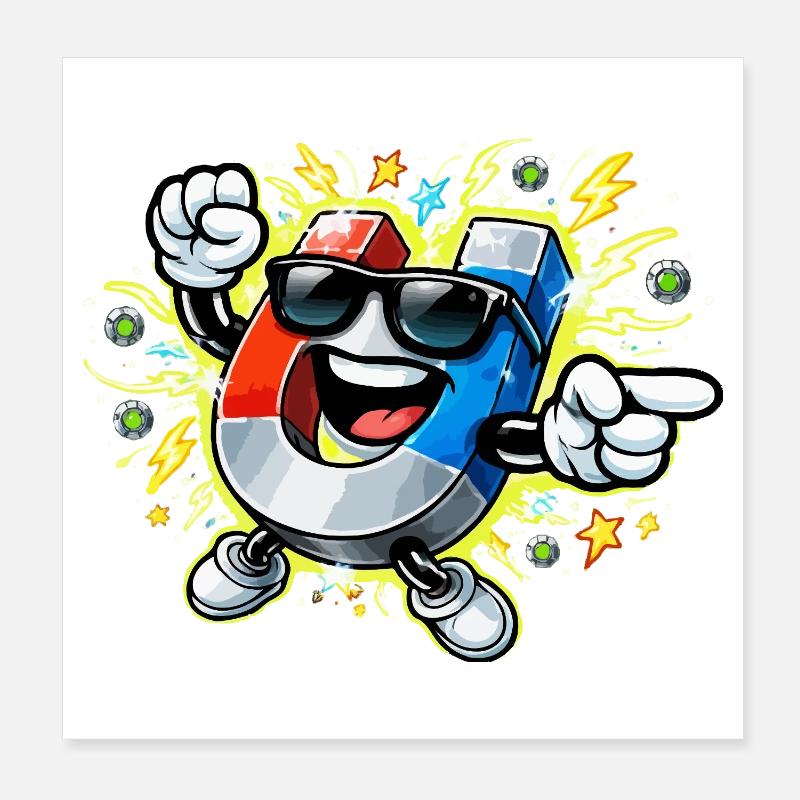 Magnetheld mit Sonnenbrille Poster 20x20 cm