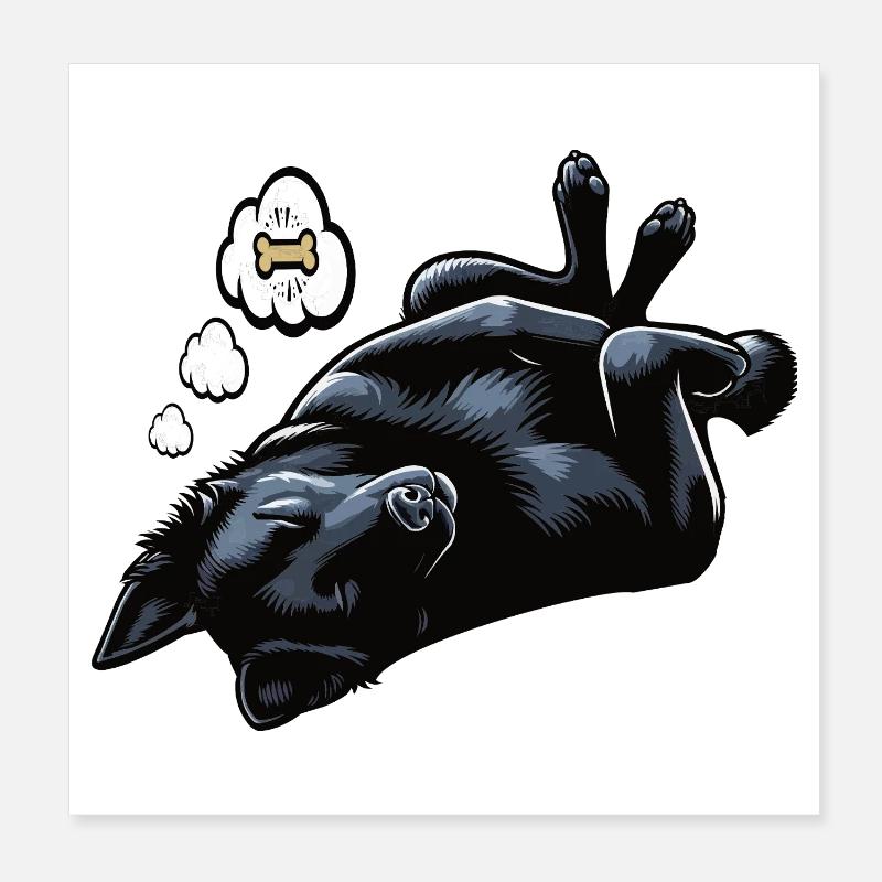 Black German Shepherd German Shepherd Owner Poster 8" x 8" (20x20 cm)