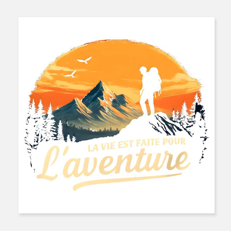Aventure au sommet Poster 20 x 20 cm