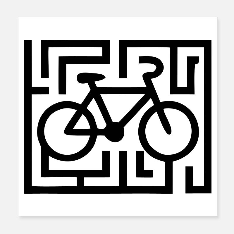 Puzzles difficiles dans le labyrinthe vélo Poster 20 x 20 cm
