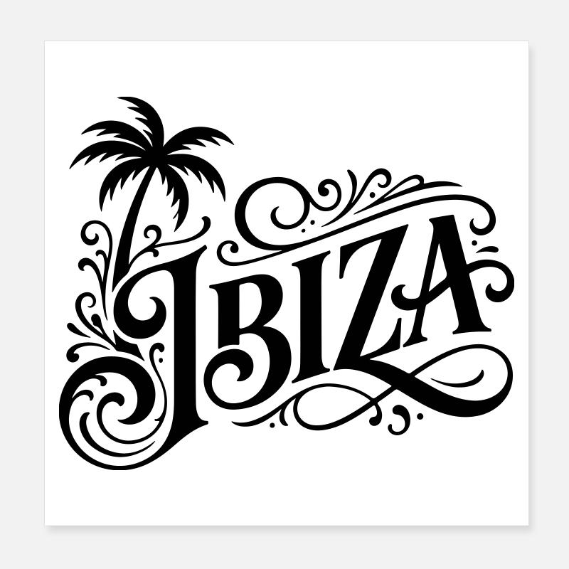 Palmier d’Ibiza Poster 20 x 20 cm