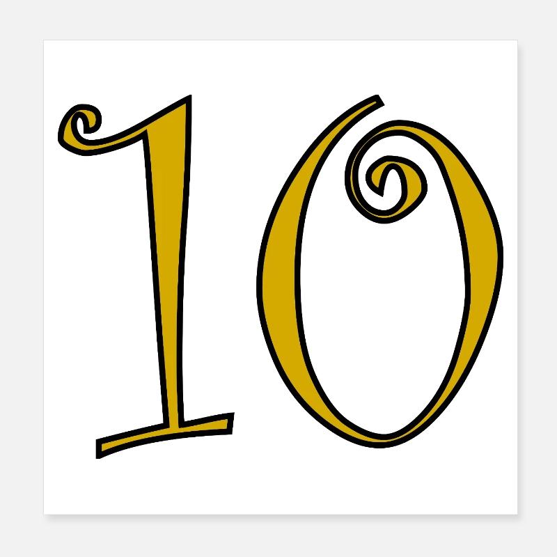 10. 10 ANS. 10e ANNIVERSAIRE. ANNIVERSAIRE 10 ANS. Poster 20 x 20 cm