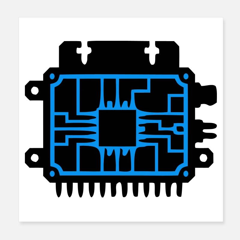 Logo informatique du PCB Microchip Poster 20 x 20 cm