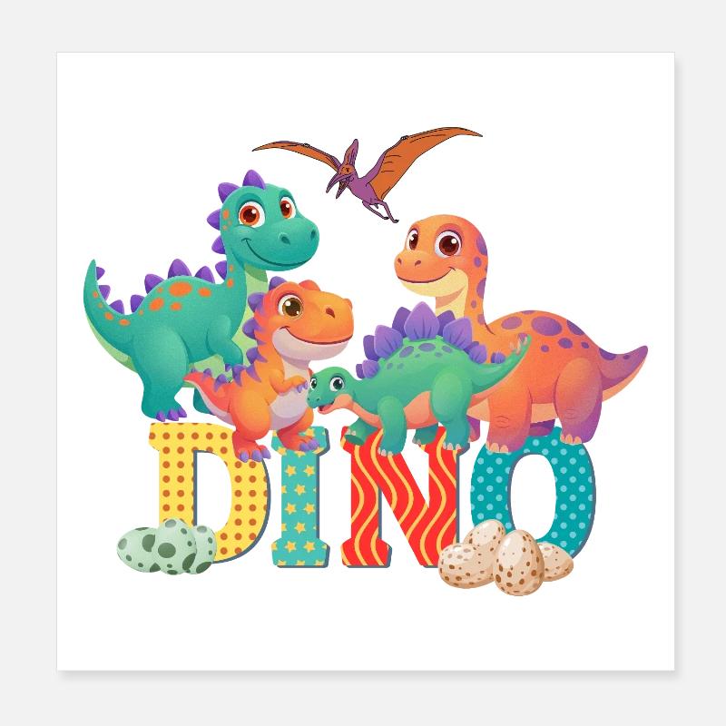 DINO Poster 8" x 8" (20x20 cm)