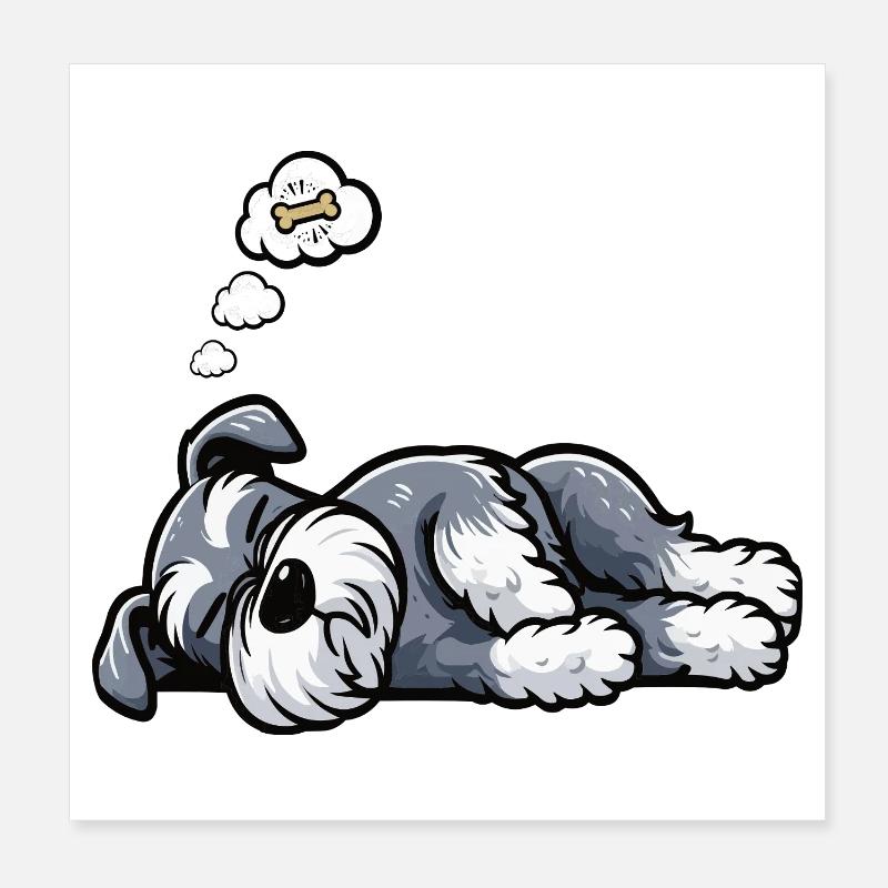 Schnauzer géant Schnauzer Propriétaire de Schnauzer Poster 20 x 20 cm