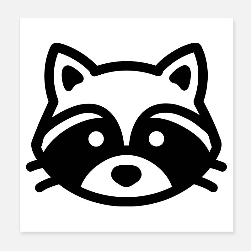 raccoon Poster 8" x 8" (20x20 cm)