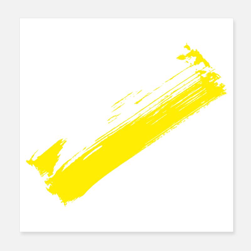 Pinsel Style Streifen - Diagonal Gelb Poster 20x20 cm