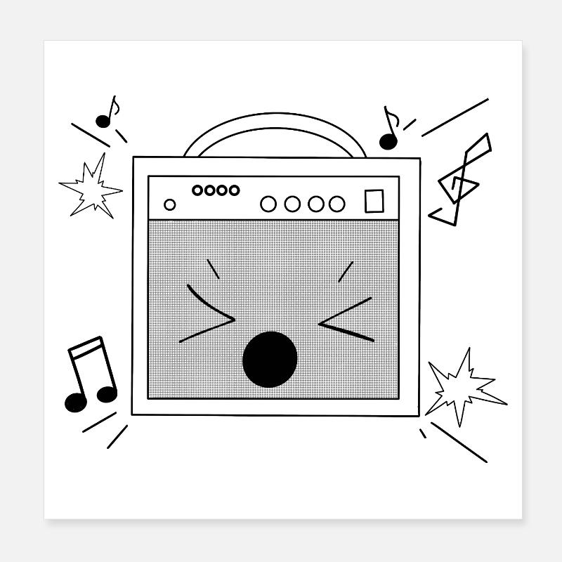 Noisy Speaker - Poster 8" x 8" (20x20 cm) - white