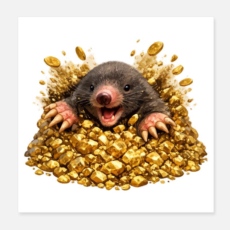 Mole in golden hope Poster 8" x 8" (20x20 cm)