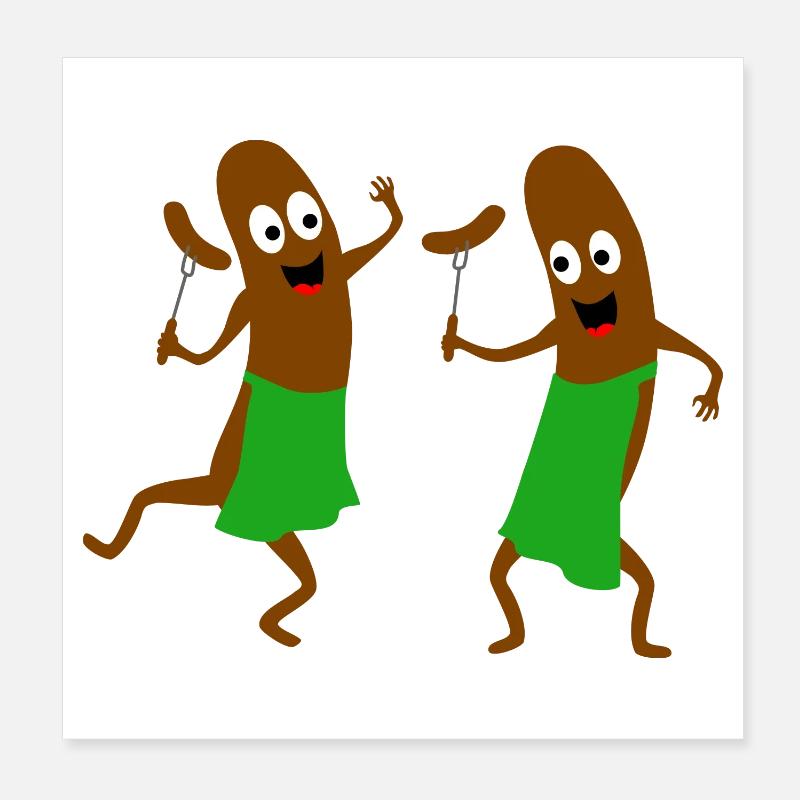 barbecue - Poster 20 x 20 cm - blanc