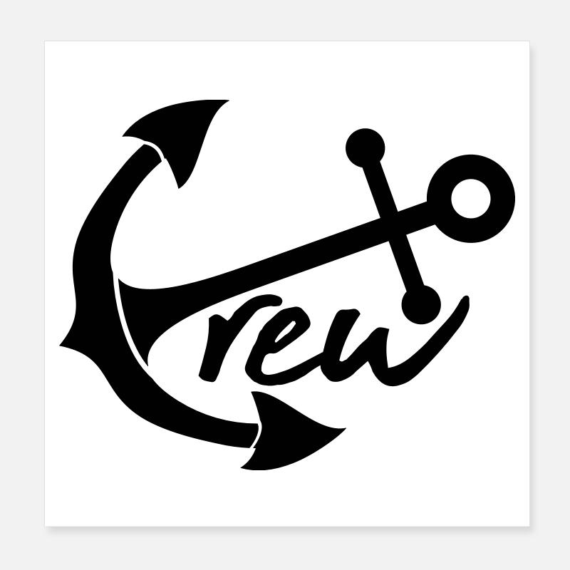 mannschaft crew team freunde anker boot schiff Poster 20x20 cm