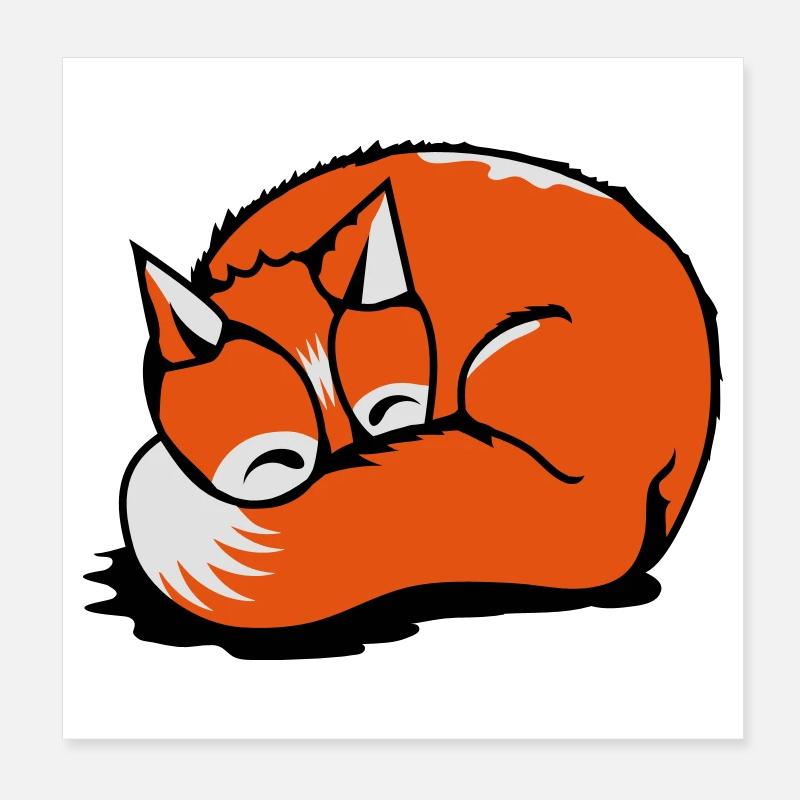 A sleeping fox Poster 8" x 8" (20x20 cm)