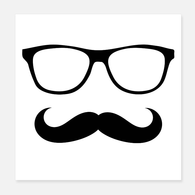 lunettes et moustache Poster 20 x 20 cm