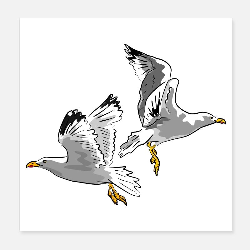 gull Poster 8" x 8" (20x20 cm)