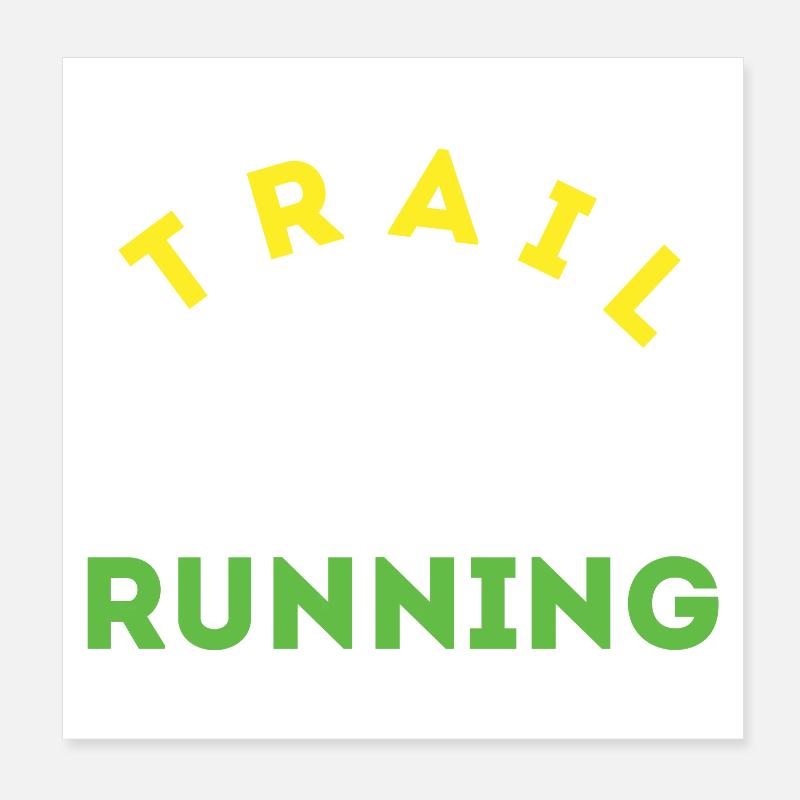 Trail Running - Poster 20x20 cm - Weiß