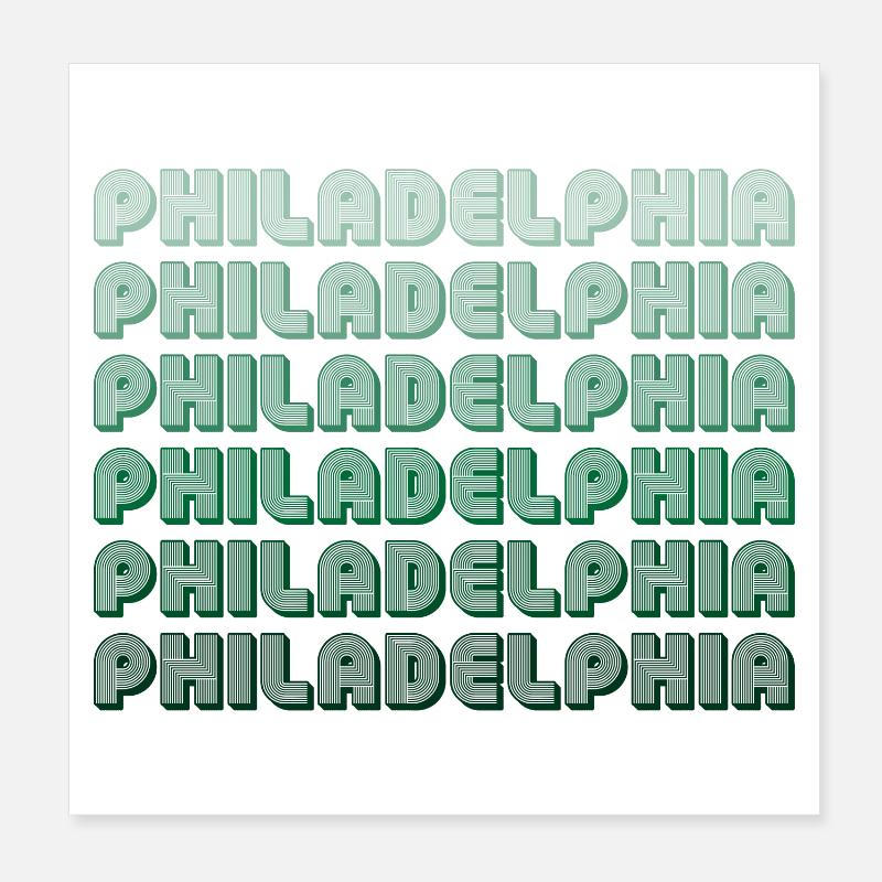 Philadelphia Typografie Gradient Poster 20x20 cm