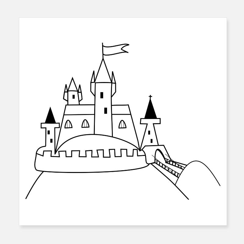 Château Poster 20 x 20 cm