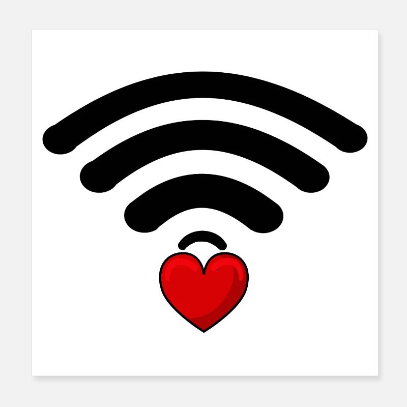 Black and red WiFi core Poster 8" x 8" (20x20 cm)