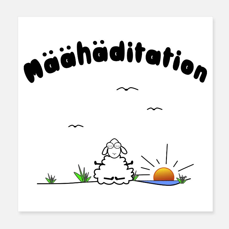 Meditation - Poster 20x20 cm - Weiß