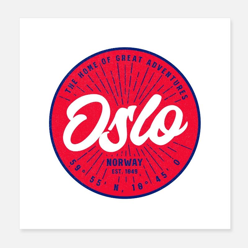 Oslo Norvège Poster 20 x 20 cm