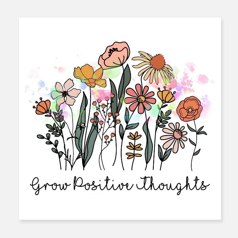 Développer des pensées positives Poster 20 x 20 cm