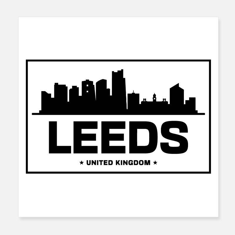 Leeds Skyline, Royaume-Uni Poster 20 x 20 cm