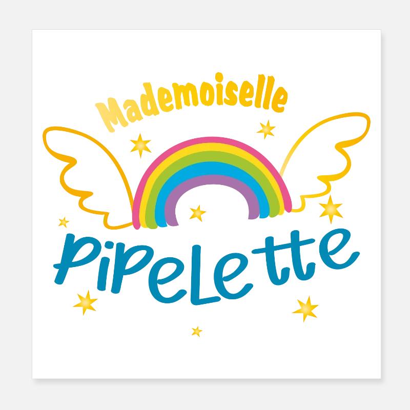 Mademoiselle pipelette Poster 20 x 20 cm