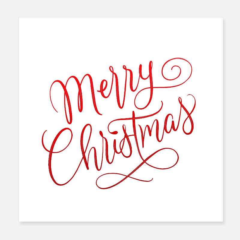 Joyeux Noël avec flocons de neige Poster 20 x 20 cm