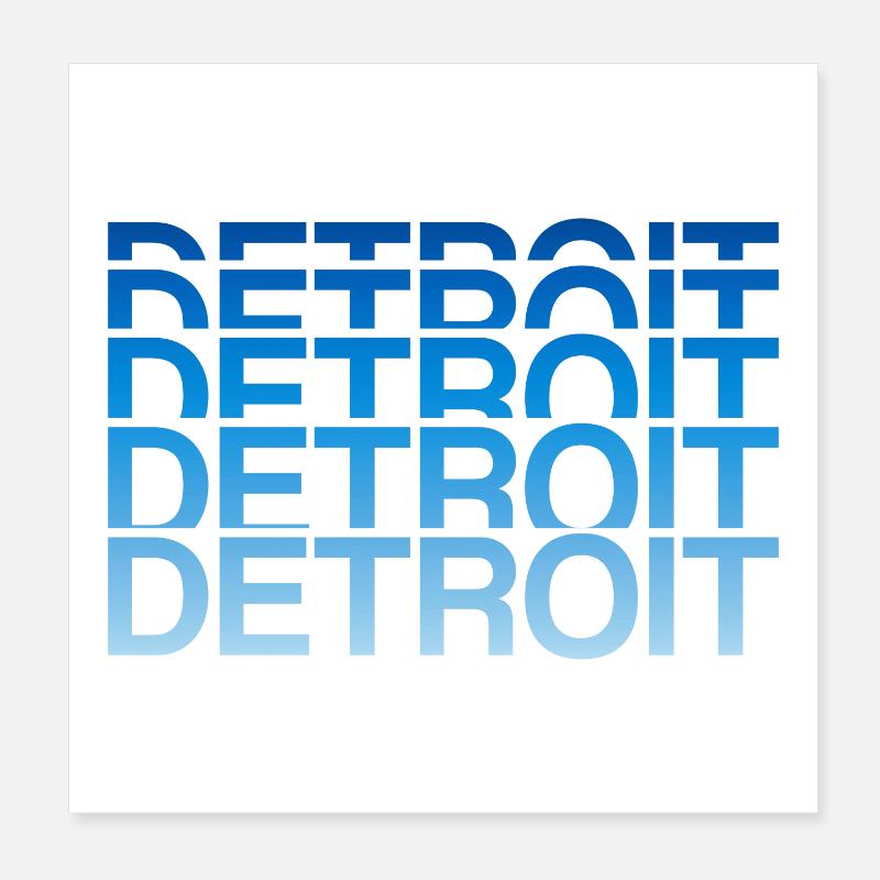 Detroit Gradient Font Block Poster 8" x 8" (20x20 cm)