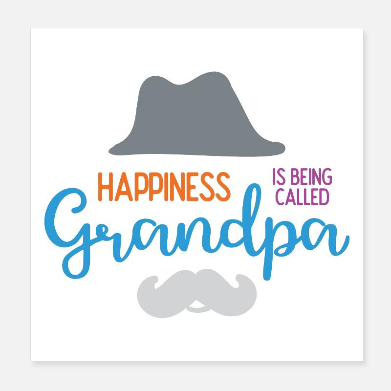 Happines wird Opa genannt Poster 20x20 cm