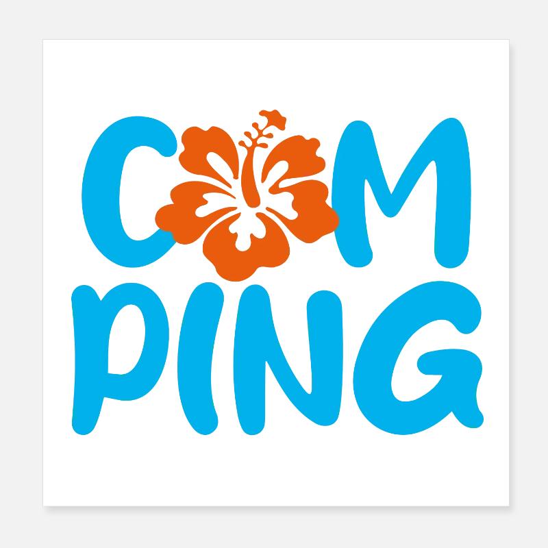 Camping Camper Hawai Vacances Caravane Fan Poster 20 x 20 cm