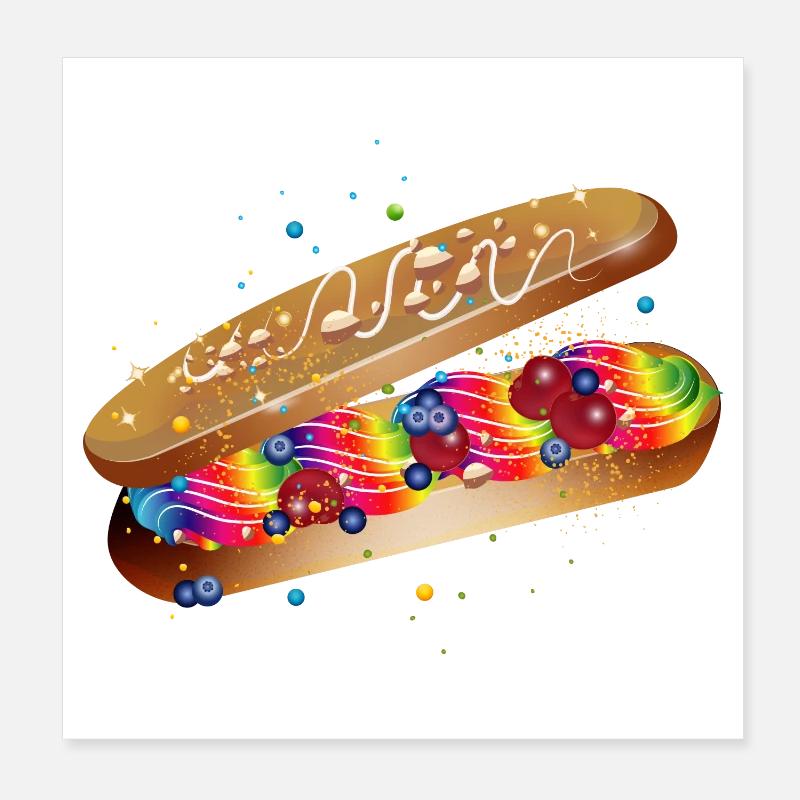 Illustration d’un éclair coloré rempli Poster 20 x 20 cm