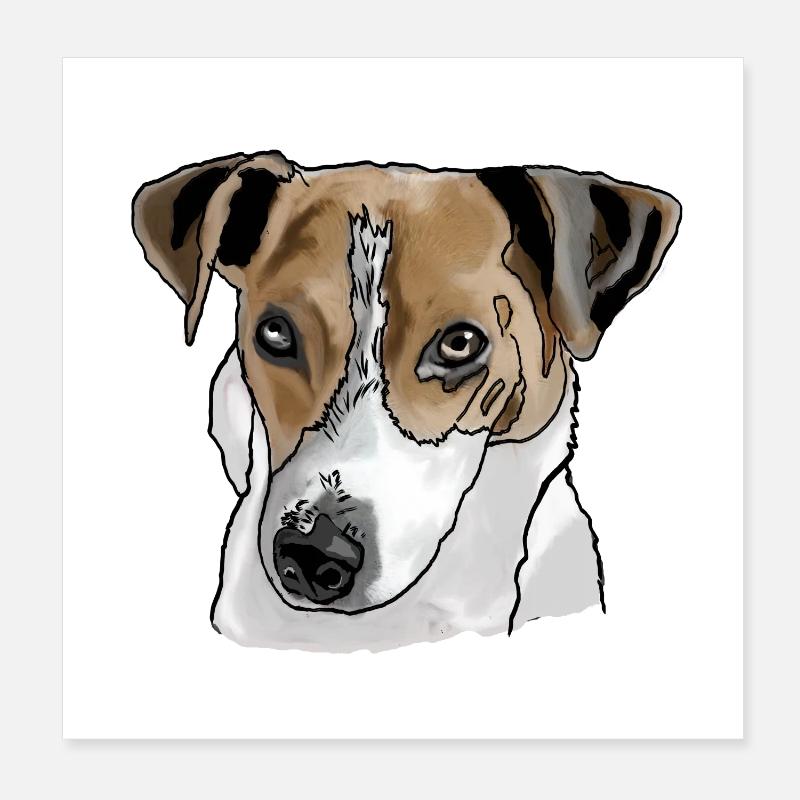Jack Russel Terrier - Poster 8" x 8" (20x20 cm) - white