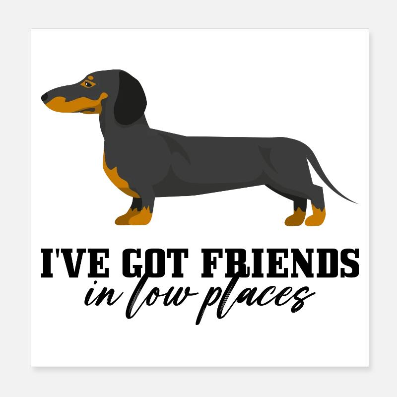 Dachshund Ember Silhouette Poster 8" x 8" (20x20 cm)