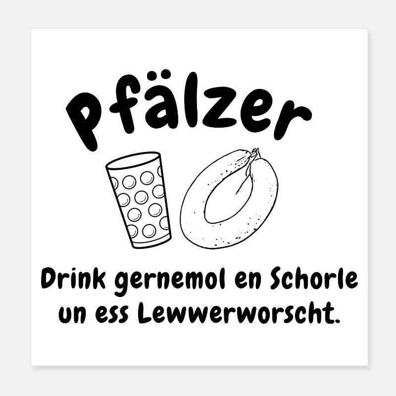 Schorle und Leberwurst Poster 20x20 cm