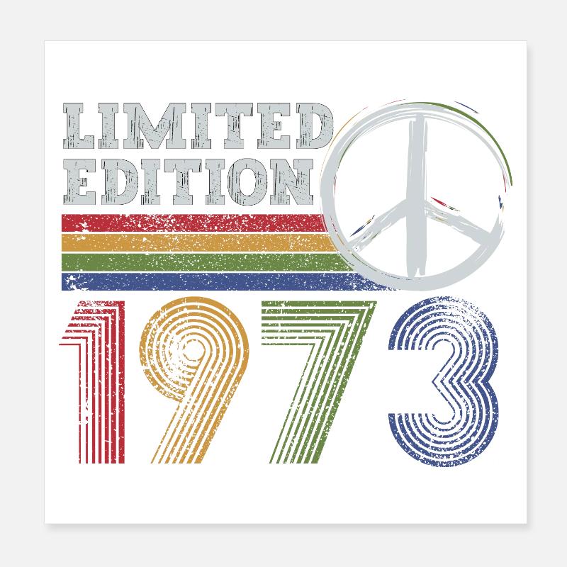 Limitierte Edition Peace 1973 Retro Poster 20x20 cm