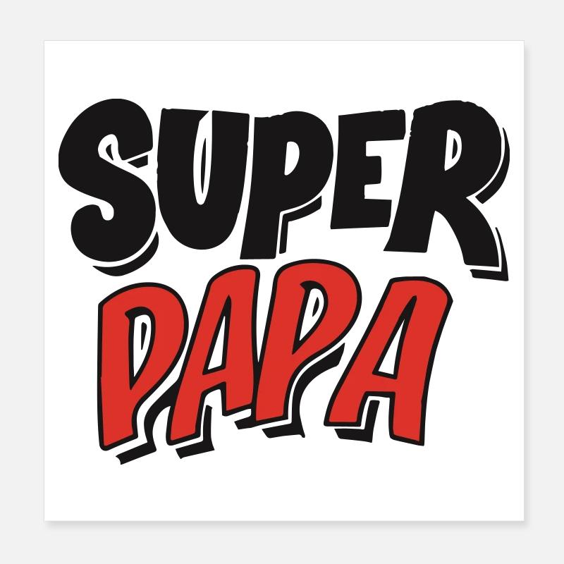 Design BD : 'Super Papa' en Bulle Comic Poster 20 x 20 cm