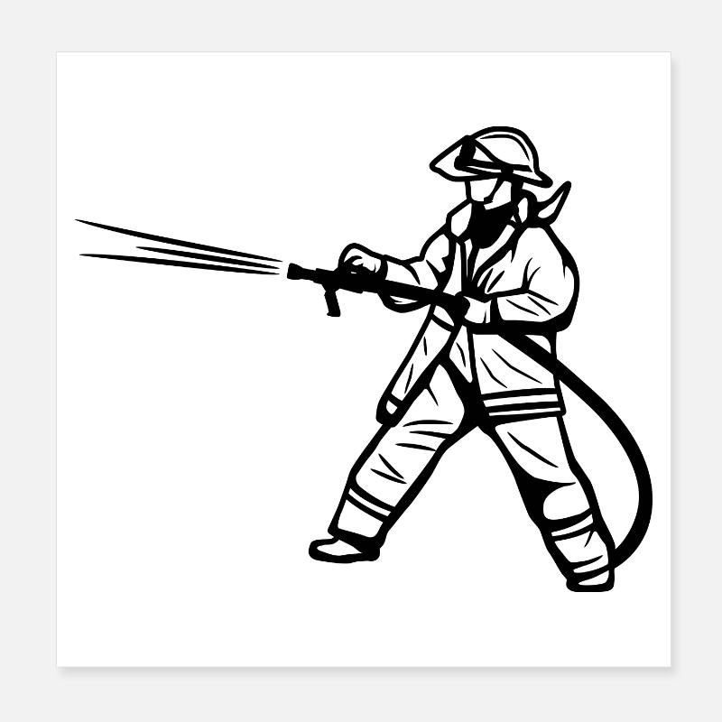 Pompier Poster 20 x 20 cm