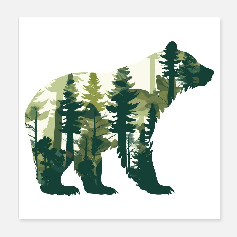 Ours, Forêt, Faune, Animal, Nature, Ours Poster 20 x 20 cm