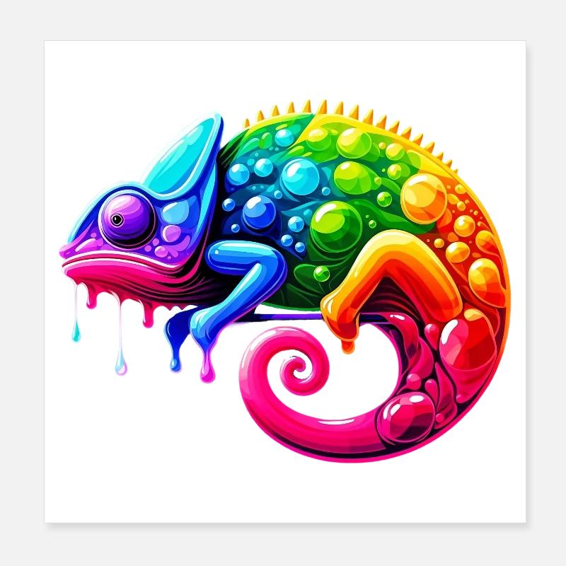 Caméléon Poster 20 x 20 cm