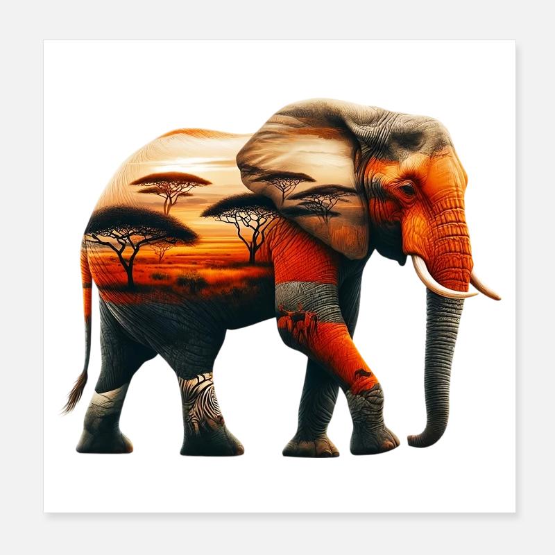 Elefant Poster 20x20 cm