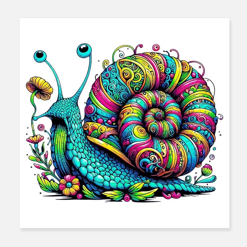 Schnecke Poster 20x20 cm