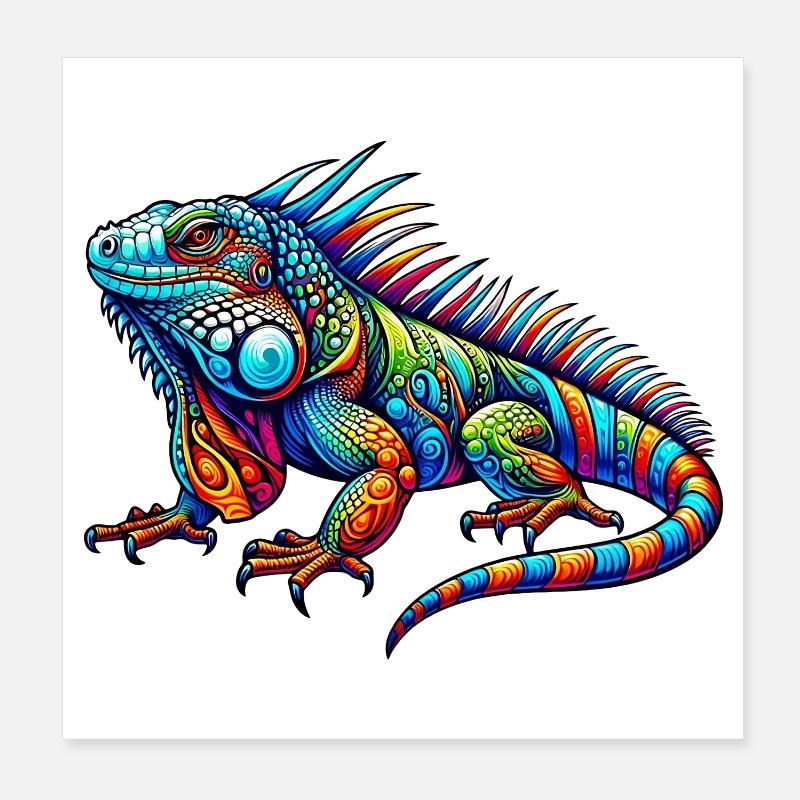 Iguana Poster 8" x 8" (20x20 cm)