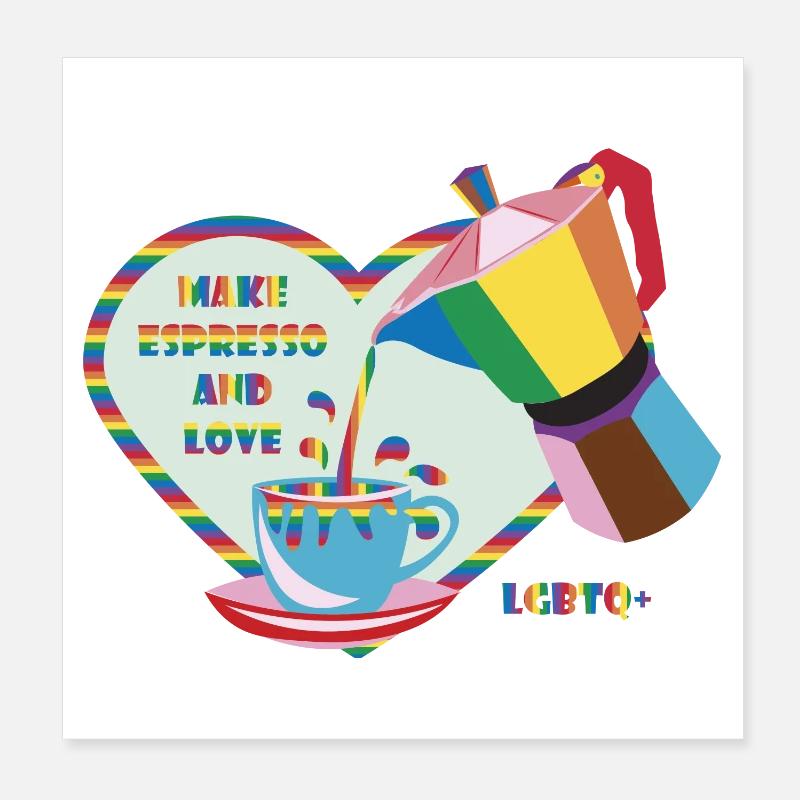 Espresso selber machen und :) lieben Poster 20x20 cm
