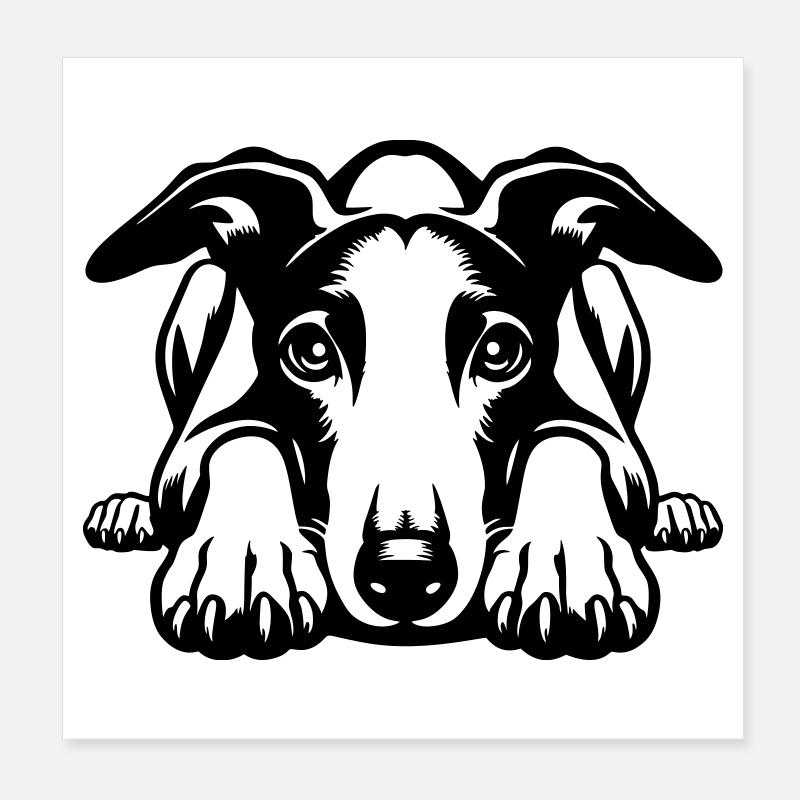 Tête de whippet avec pattes Poster 20 x 20 cm